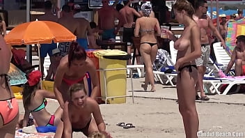 Big Tits Topless Horny teens Beach Voyeur Bikini HD Video Spycam